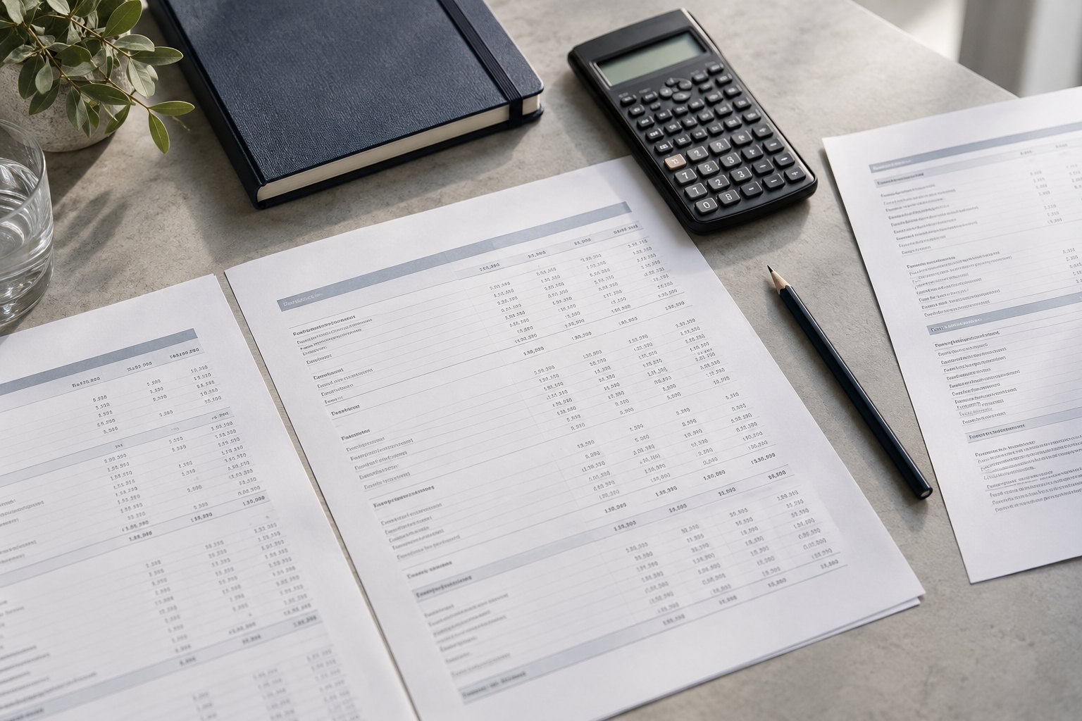 Financial working papers supporting insurance valuation