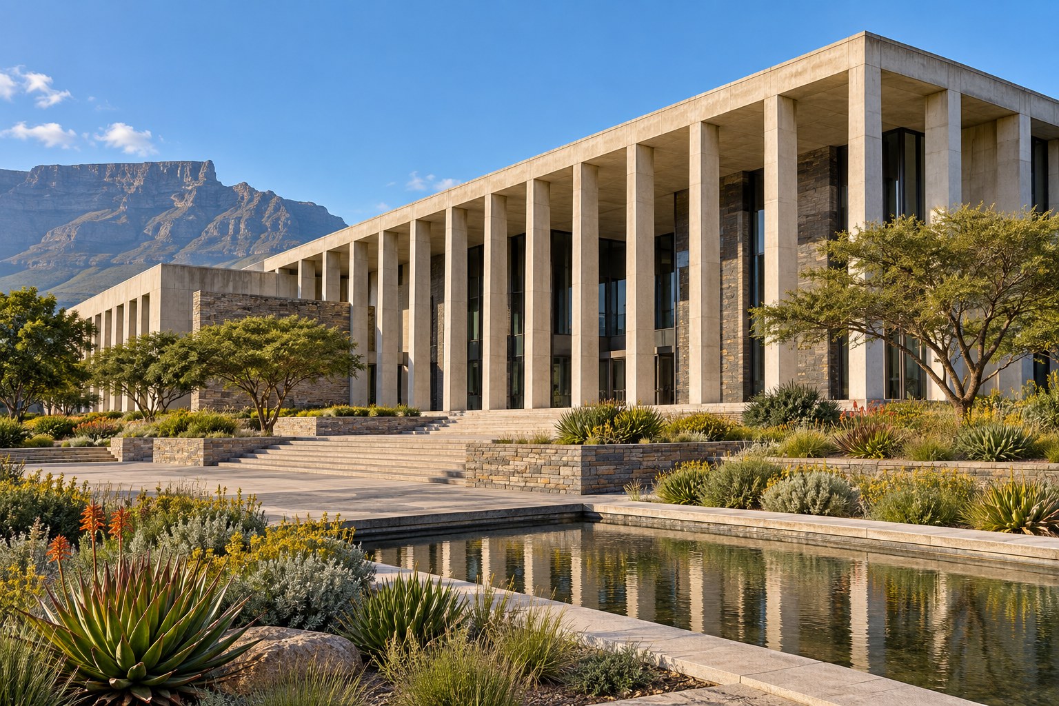 Civic architecture representing public institutions